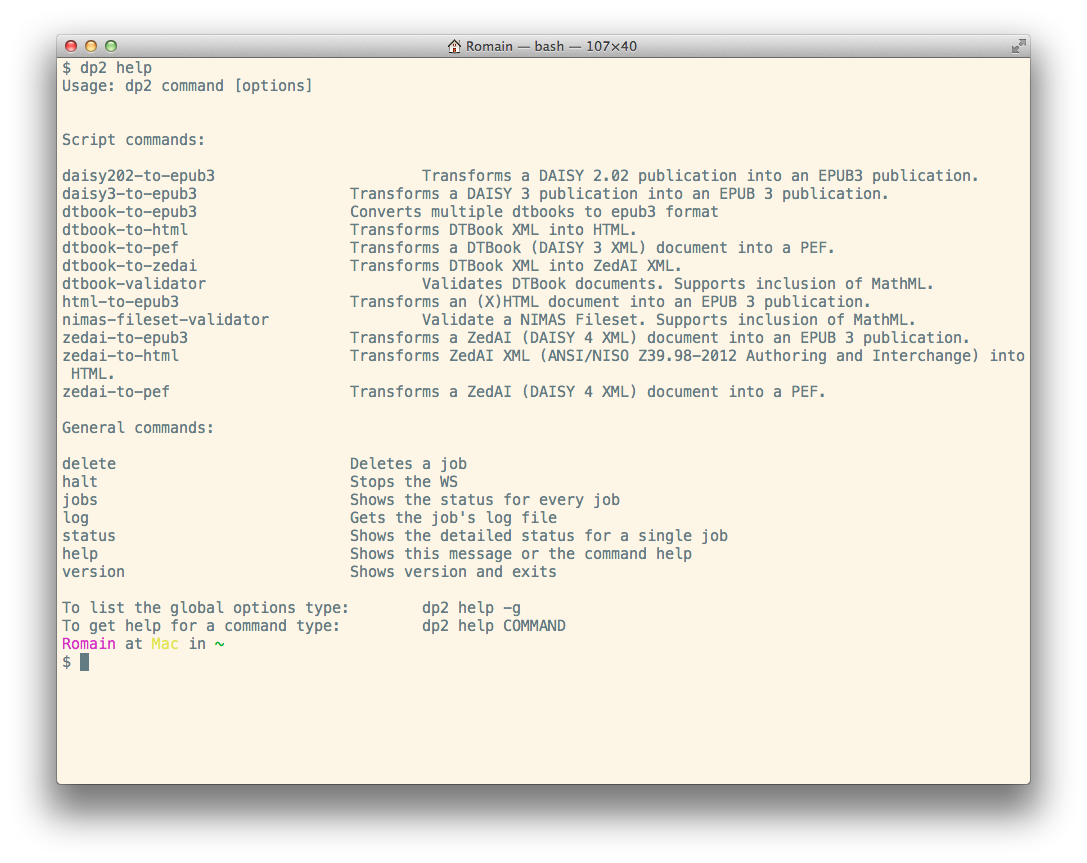 The Pipeline 2 command-line tool user interface